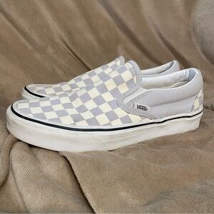 Vans Checkerboard Slip-On Sneakers - White & Light Gray